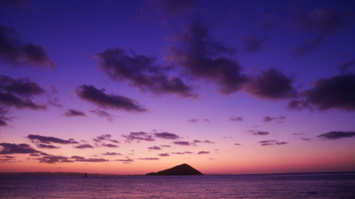 糸島の海辺の黄昏時