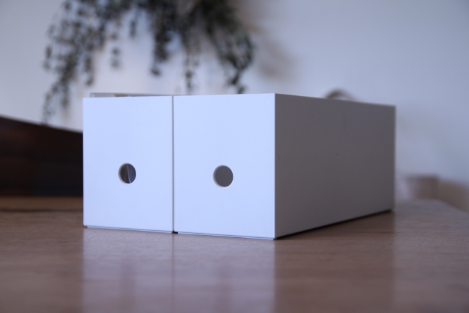 無印良品『ポリプロピレンファイルボックス・スタンダードタイプ・ホワイトグレー・1／2（約幅10×奥行32×高さ12cm）』の活用方法