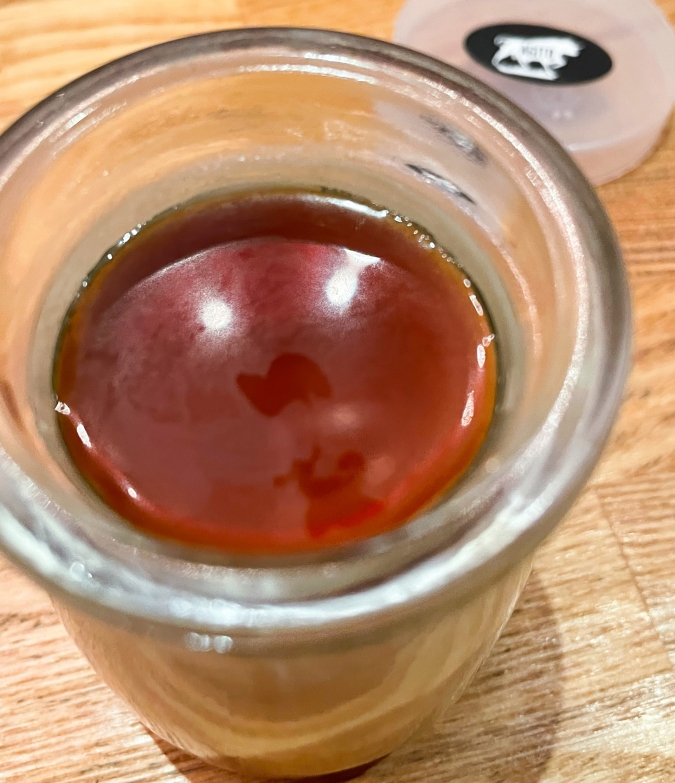 炭火焼肉バル AGITO HIRAO：自家製ほうじ茶プリン
