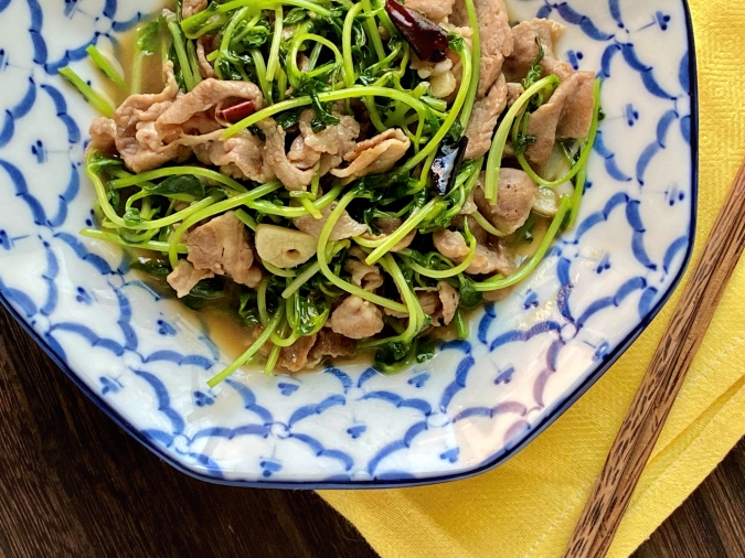 豆苗炒め