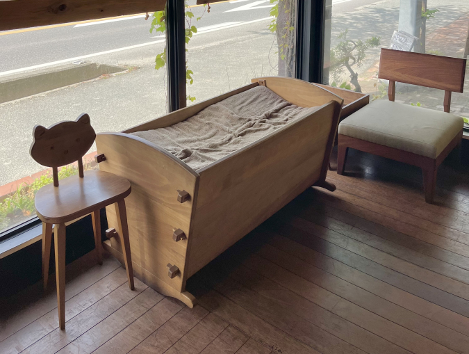 wood-style cafe（ウッドスタイルカフェ）ベビーベッド＆ベビーチェア