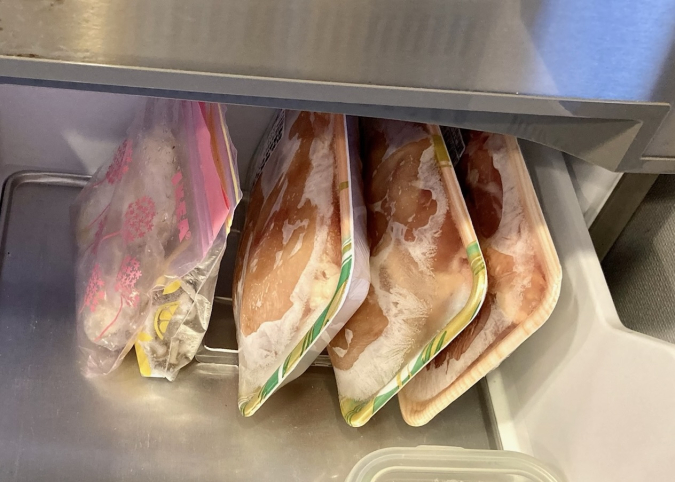 冷凍肉の収納　こんまり流片づけ