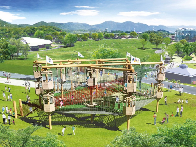 響灘緑地／グリーンパーク　空中冒険遊具あみ～ご！