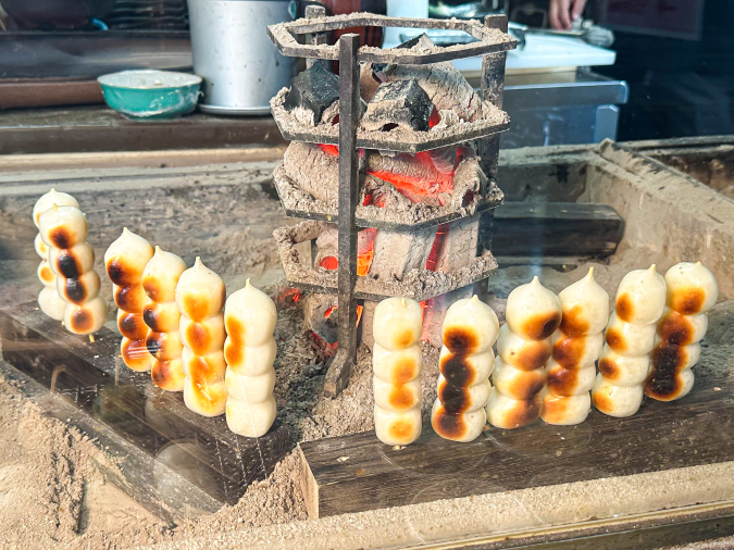 Grilled Mitarashi Dumplings and Chicken Dumplings