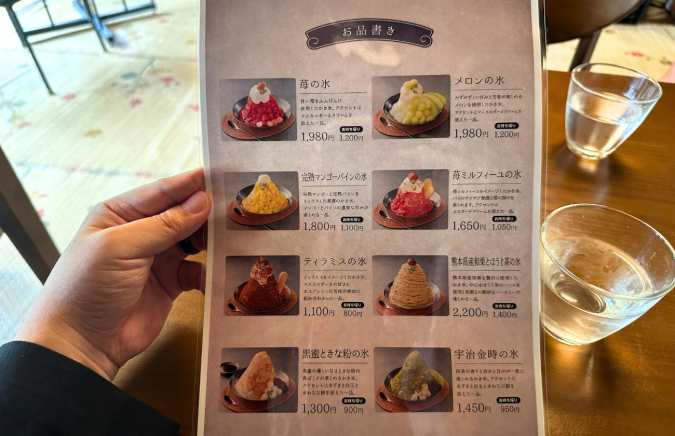 Ice Fruit Menu