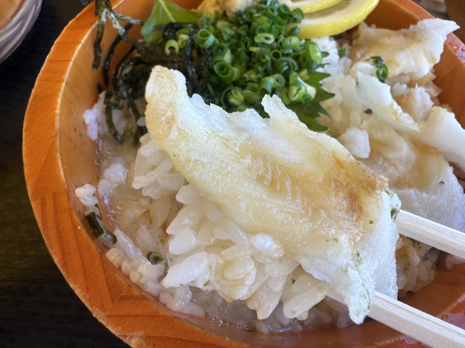 Conger eel tea and rice, Genkai Yokocho