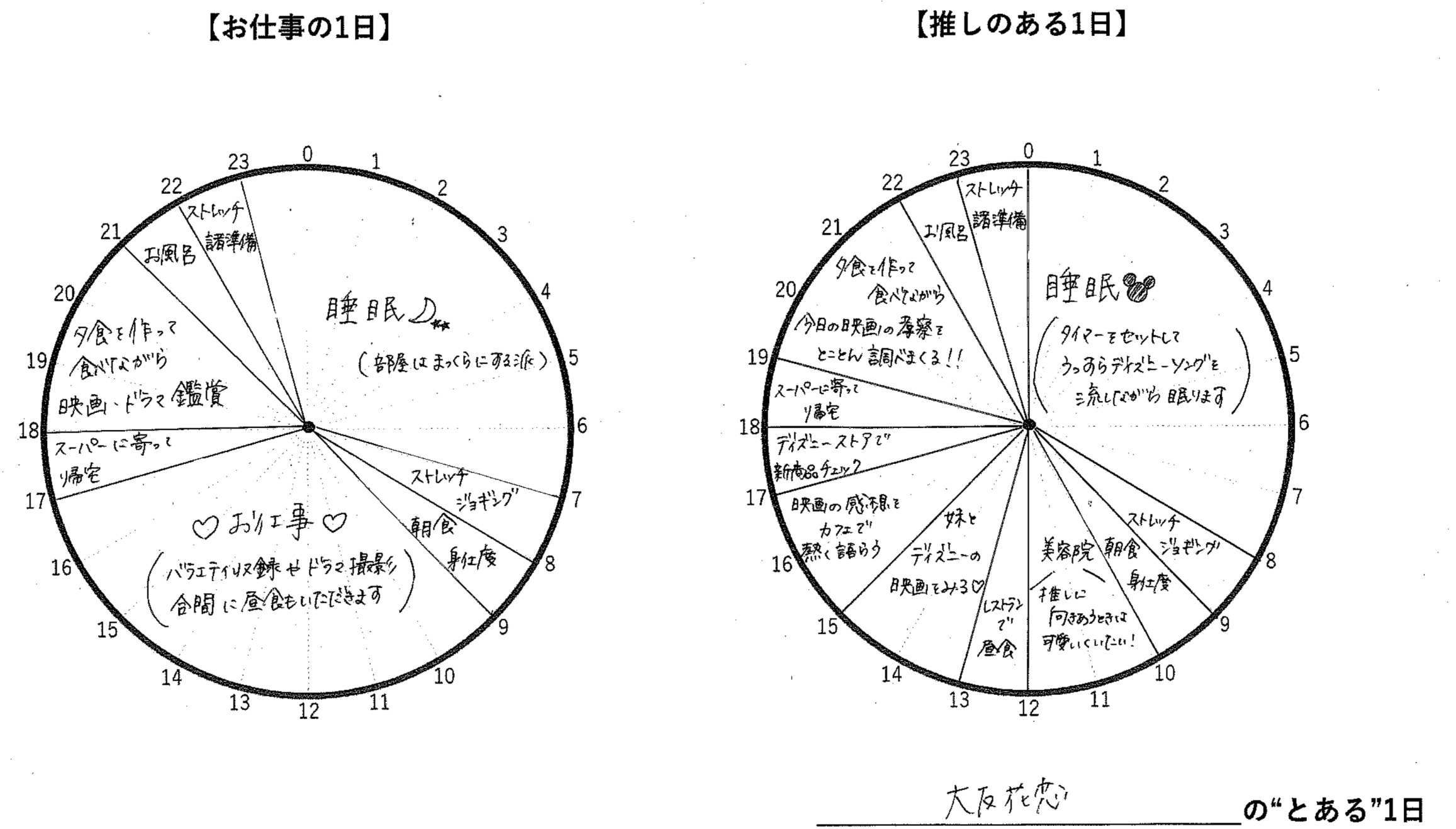 大友花恋　1日スケジュール