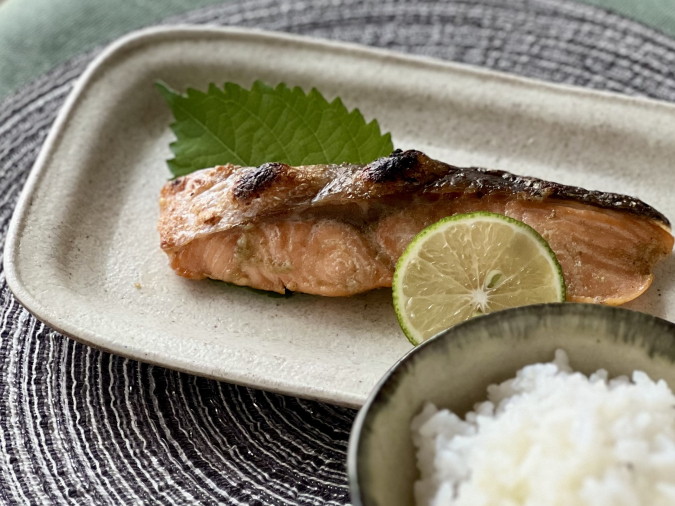 鮭の柚子胡椒焼き