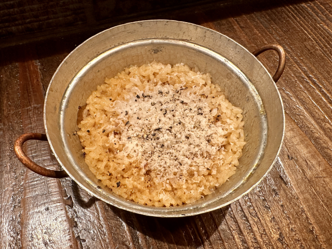 Robata no Itokashi Meat and tofu risotto