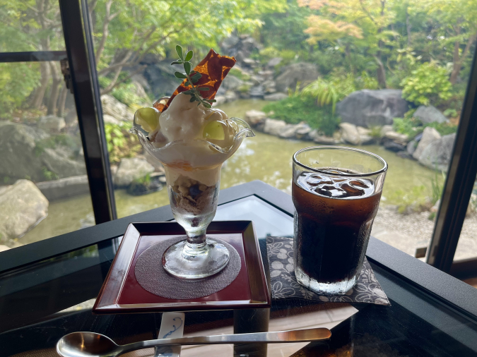 Yanagawa Cafe Ikoi Kowloon Ball Parfait and Organic Iced Coffee