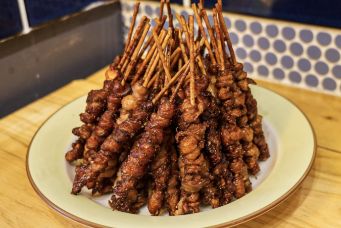 Ogura Torikura: Chicken Skin Skewers