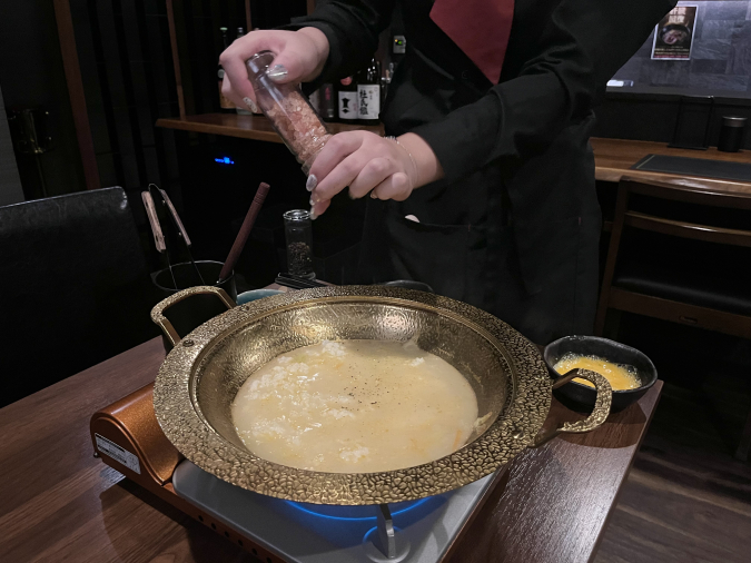 Steamed meat/Motsunabe Nakasu Suzurantei Shisoba porridge