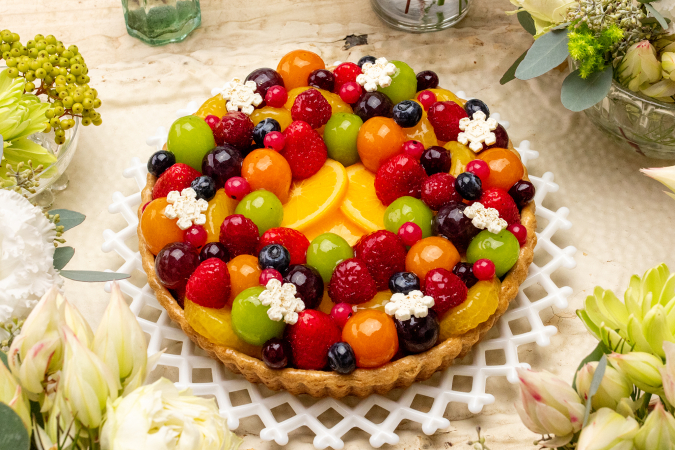 Kilfebon Christmas Cake Colorful Fruit Wreath Tart