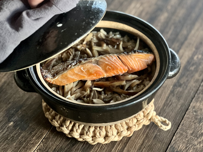 焼きキノコの炊き込みご飯