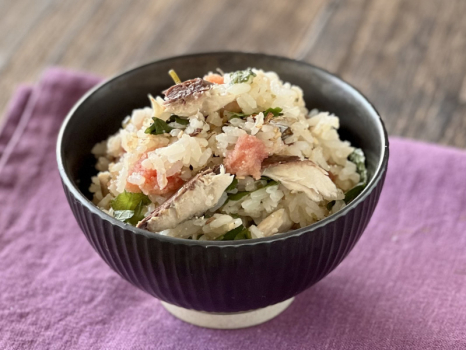 さばと明太子の炊き込みご飯