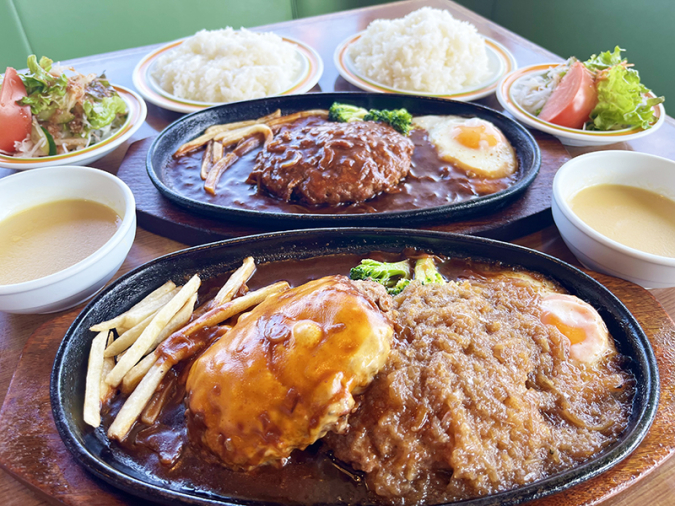 BURGER IN KIRINYA （バーガーインキリンヤ）ハンバーグセットとWセットのデミ+和風