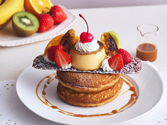 ビブリオテーク　天神　プリン　パンケーキ