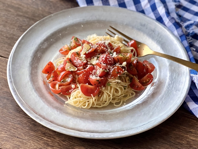 ミニトマトの冷製パスタ
