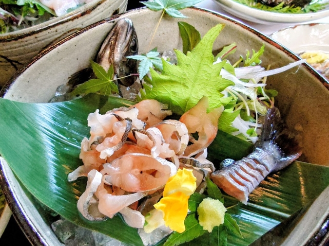 笹舟：山女魚の背ごし