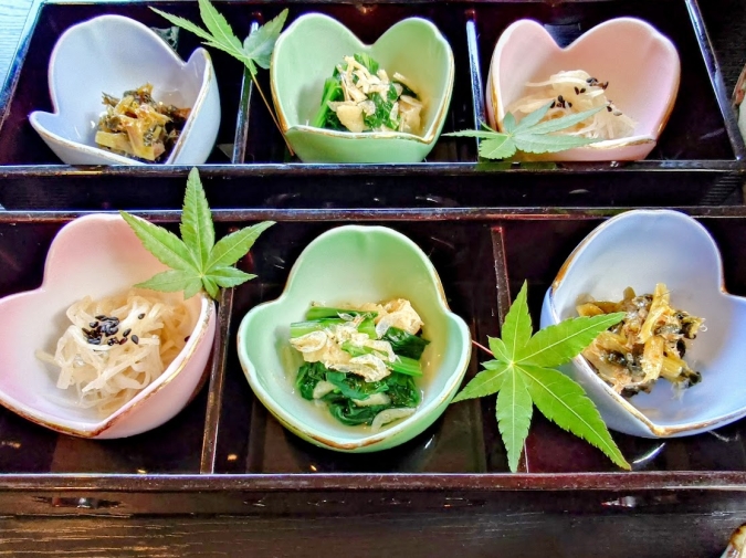 笹舟：地野菜の三種盛り