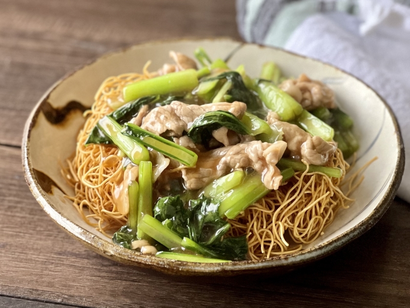 小松菜のパリパリあんかけ