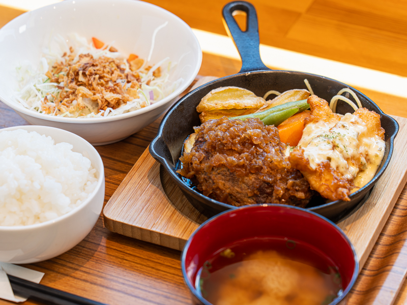 糸島食堂ほもり ハンバーグ＆チキン南蛮定食