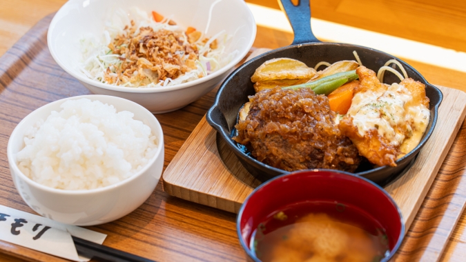 糸島食堂ほもり ハンバーグ＆チキン南蛮定食