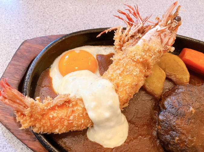 レストラン花苑　エビフライ＆ハンバーグ