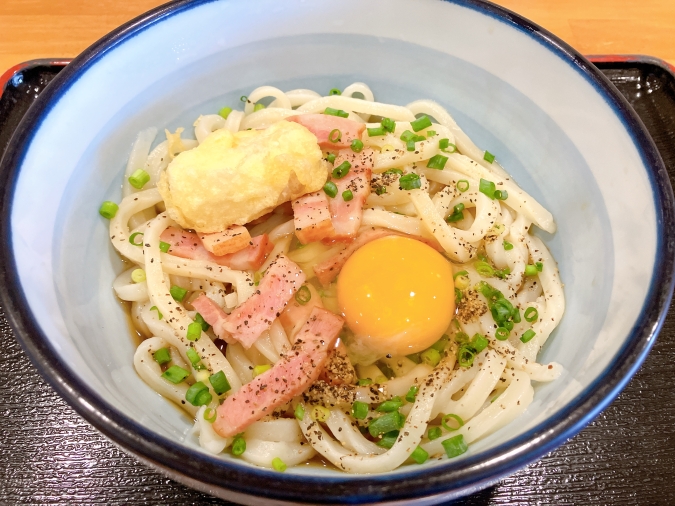 おに吉　カルボナーラ風うどん