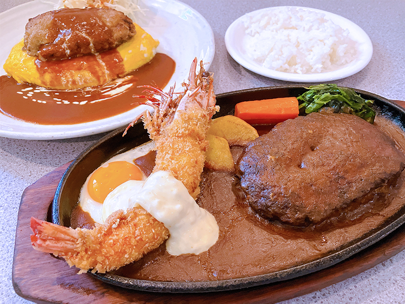 レストラン花苑　エビフライ＆ハンバーグ