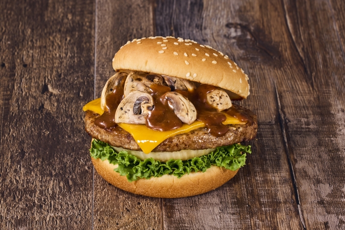 フレッシュネスバーガー　マッシュルームチーズバーガー　トリュフデミグラスソース