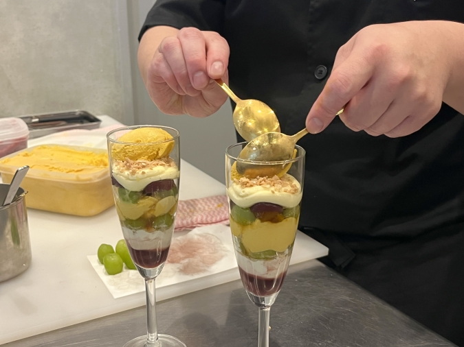 amber（アンバー）葡萄とかぼちゃのパフェ