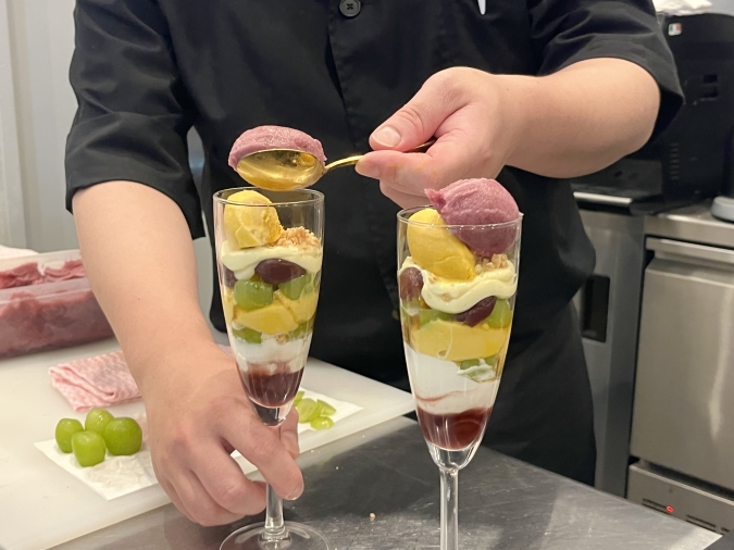 amber（アンバー）葡萄とかぼちゃのパフェ