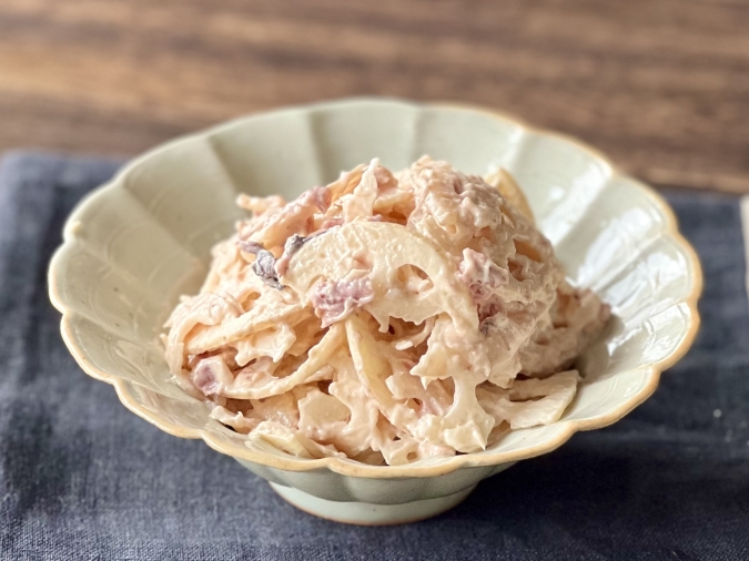 れんこんの梅ツナマヨ和え