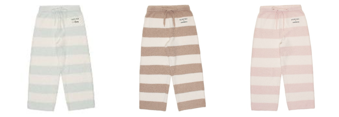 GELATO PIQUE + STARBUCKS　gelato pique パウダーベア刺繍ボーダーロングパンツ