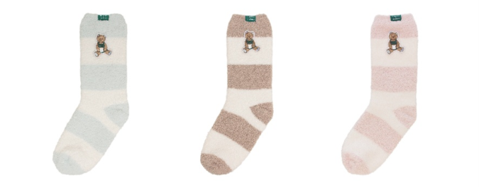 GELATO PIQUE + STARBUCKS　gelato pique パウダーベア刺繍ボーダーソックス