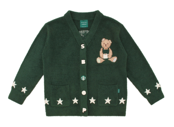 GELATO PIQUE + STARBUCKS　gelato pique パウダースタージャガードカーディガン グリーン