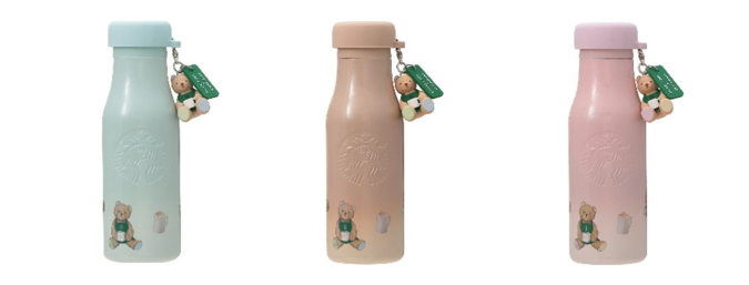 GELATO PIQUE + STARBUCKS　gelato pique リッドカバーベアチャーム付きステンレスボトル