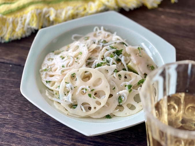 れんこんとじゃこのレモンサラダ