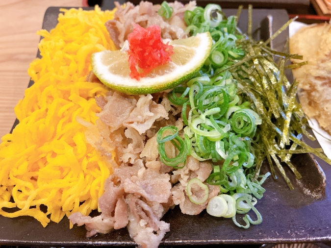 馬関そば　瓦そば・天ぷらセット