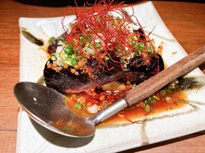 夢玄　茄子と山芋の油淋鶏