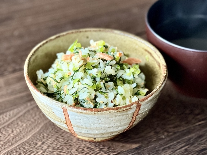 小松菜と鮭の混ぜご飯
