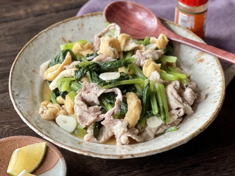 小松菜と豚肉のさっと蒸し