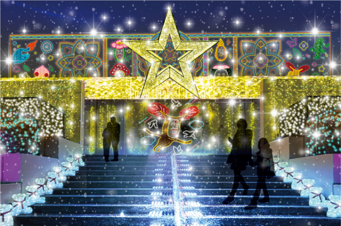 アクロス福岡イルミネーション　こびとづかんコラボ