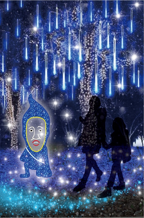 アクロス福岡イルミネーション　こびとづかんコラボ　階段