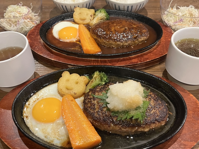 ハンバーグマフィア デミグラスハンバーグ、和風おろしハンバーグ