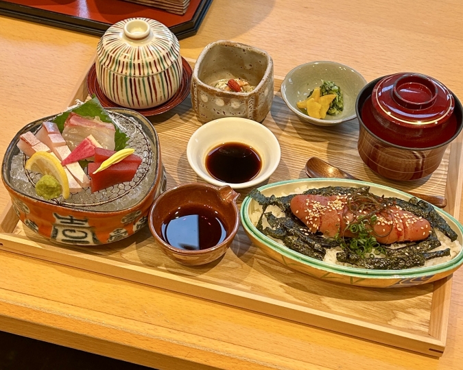 日本料理 喜水亭 福岡三越店　明鯛茶漬膳明太刺膳
