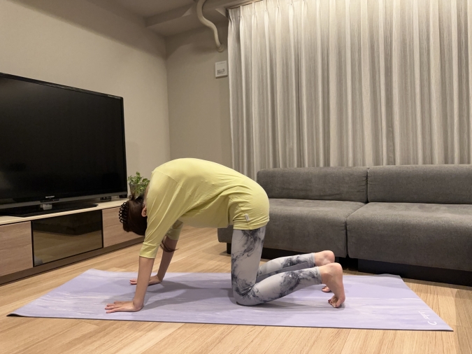 キャット&カウのポーズ