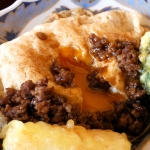 いまここ膳　揚げ卵と肉みそ