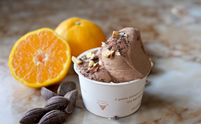 GELATO NATURALE（ジェラートナトゥラーレ）「ジャンドゥーヤオレンジ（ヘーゼルナッツチョコレート）」